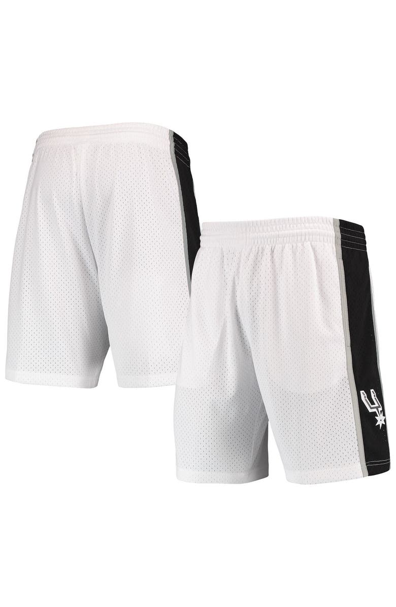Mitchell & Ness Men's Mitchell & Ness White San Antonio Spurs Hardwood Classics Primary Logo Swingman Shorts, Main, color, 