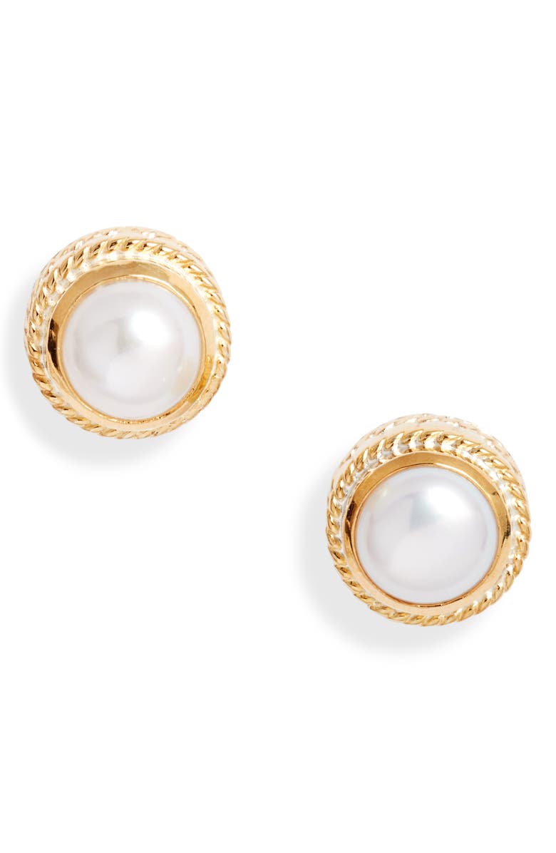 Anna Beck Genuine Pearl Stud Earrings, Main, color, 