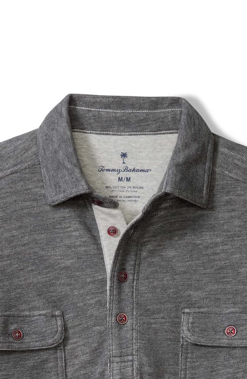 Tommy Bahama Penn Cove Long Sleeve Polo In Gray