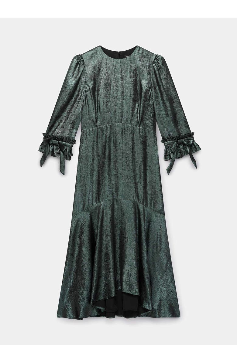 MINT VELVET Metallic Midi Dress, Alternate, color, Green