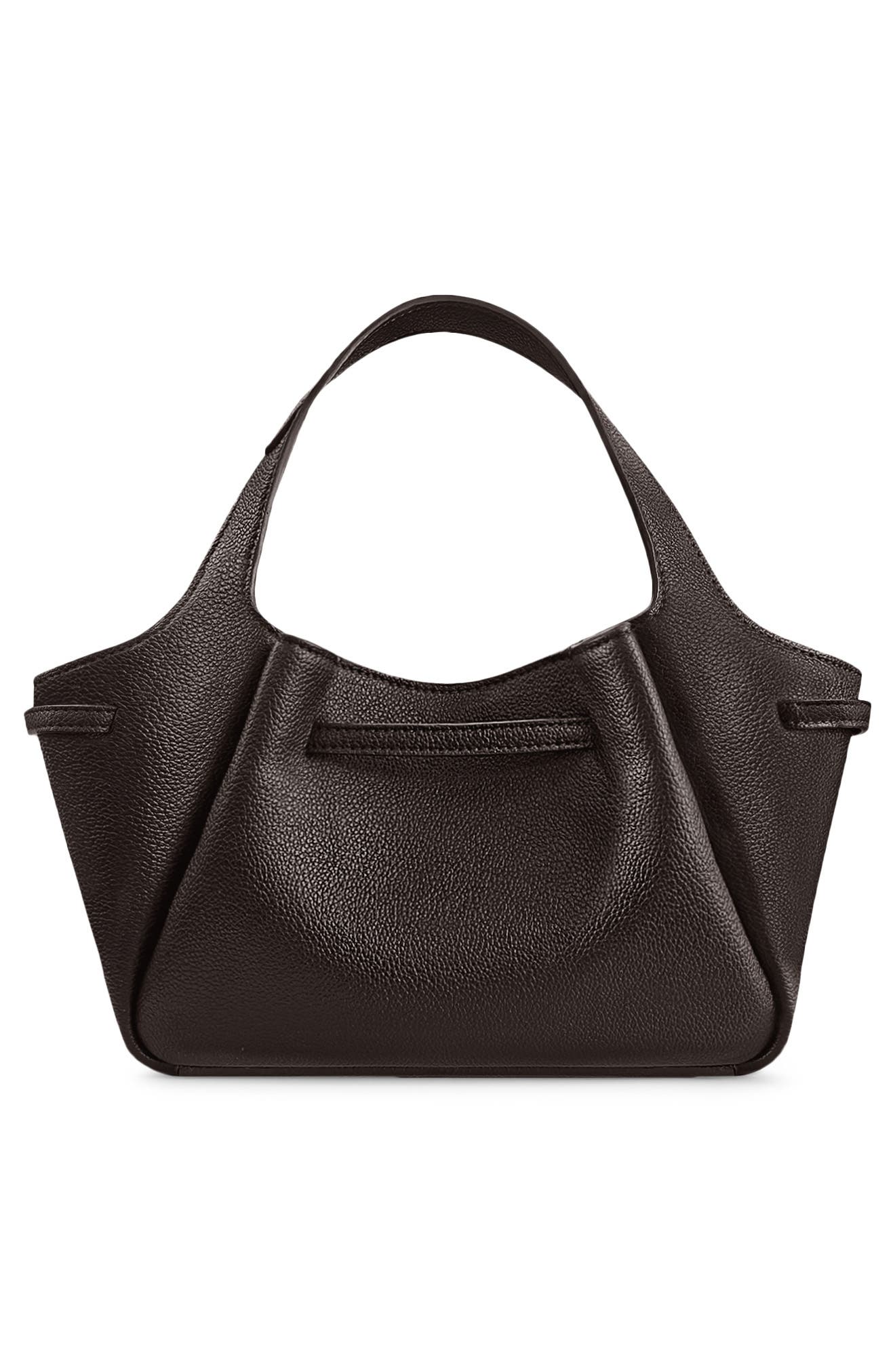 JW PEI Mabel Soft Bow Faux Leather Tote, Alternate, color, Dark Brown