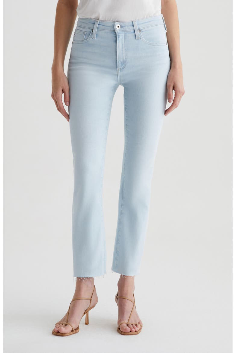 Farrah Raw Hem Crop Bootcut Jeans, Main, color, HEAT WAVE