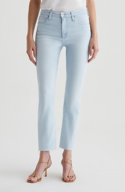Farrah Raw Hem Crop Bootcut Jeans (Heat Wave)