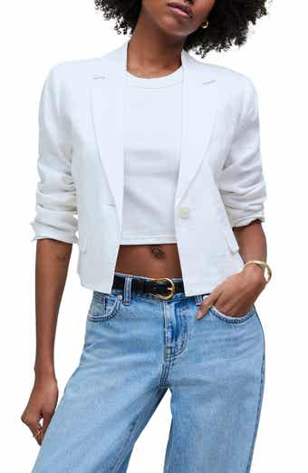 Madewell Crop Linen Blazer
