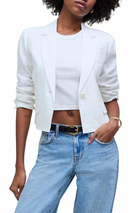 Madewell Crop Linen Blazer