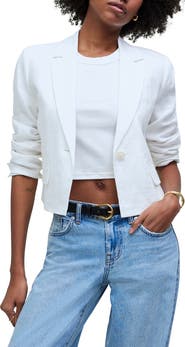Madewell Crop Linen Blazer