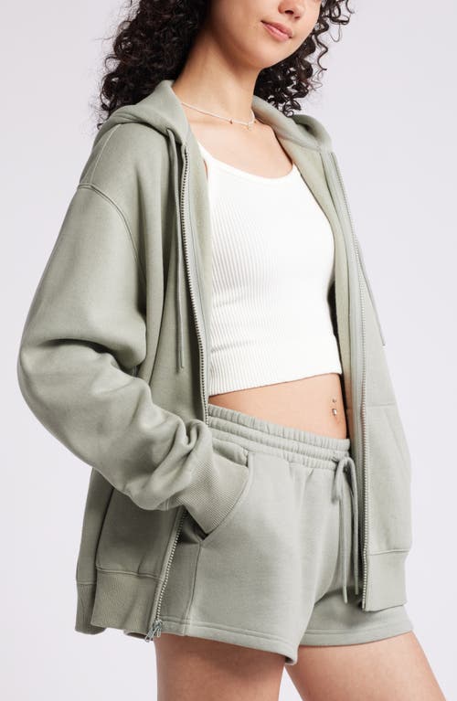 Bp. Oversize Zip Fleece Hoodie In Green