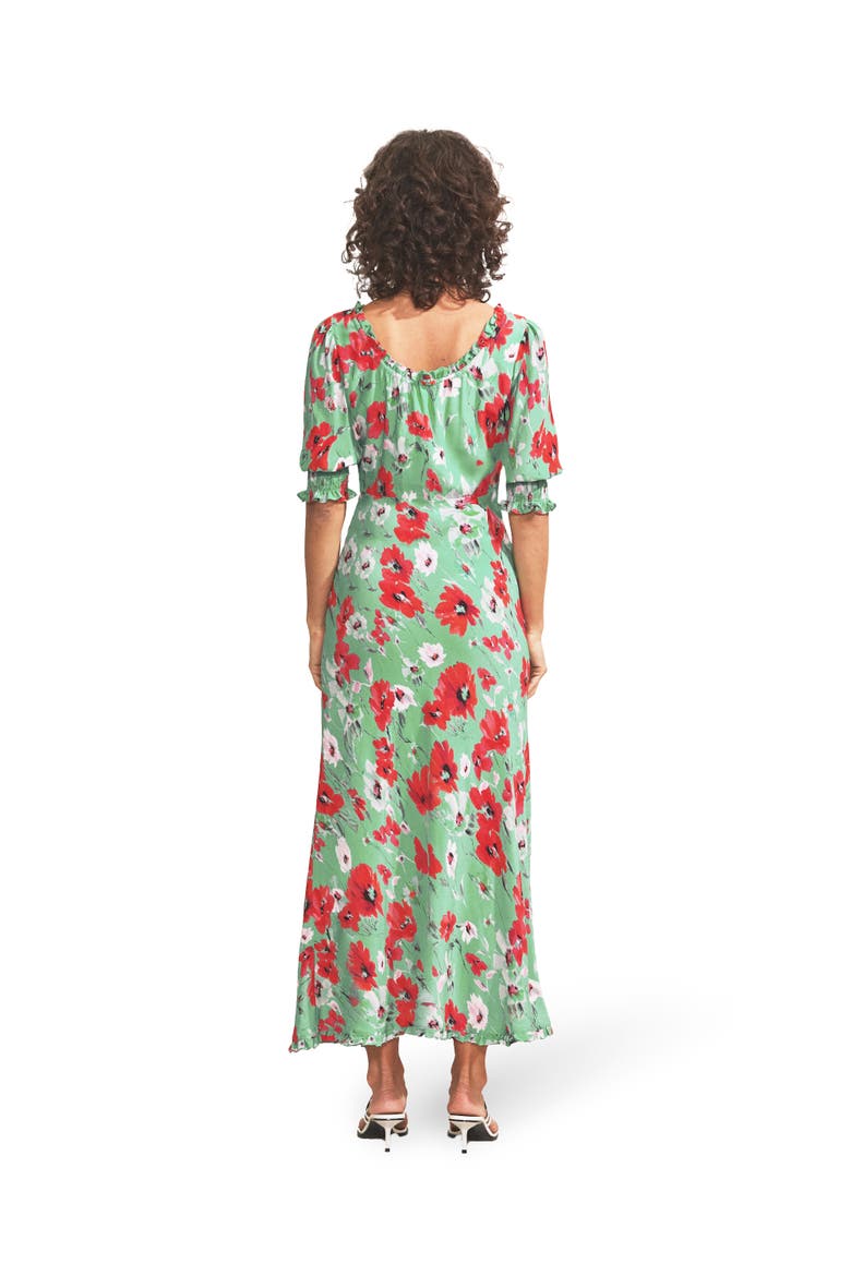 Poppy Print Tie Front Dress, Alternate, color, Red
