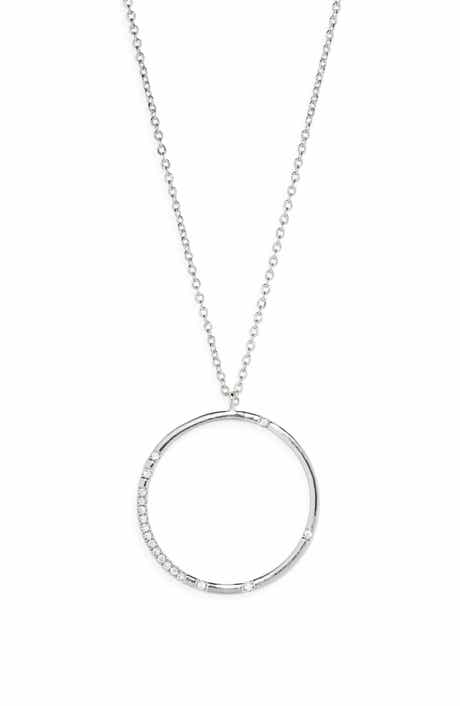 NORDSTROM RACK Cluster CZ Circle Pendant Necklace