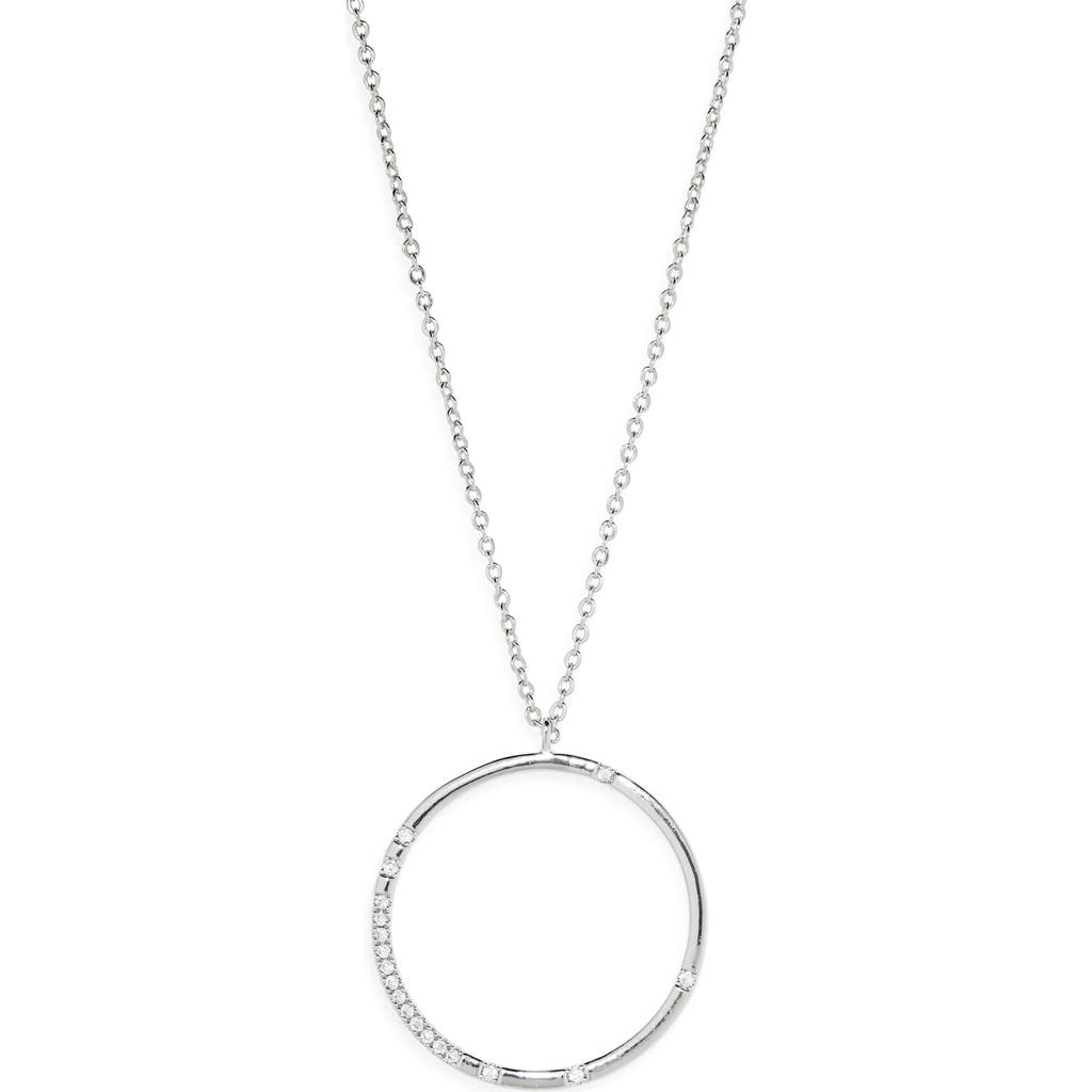 Nordstrom Rack Cluster Cz Circle Pendant Necklace In Metallic