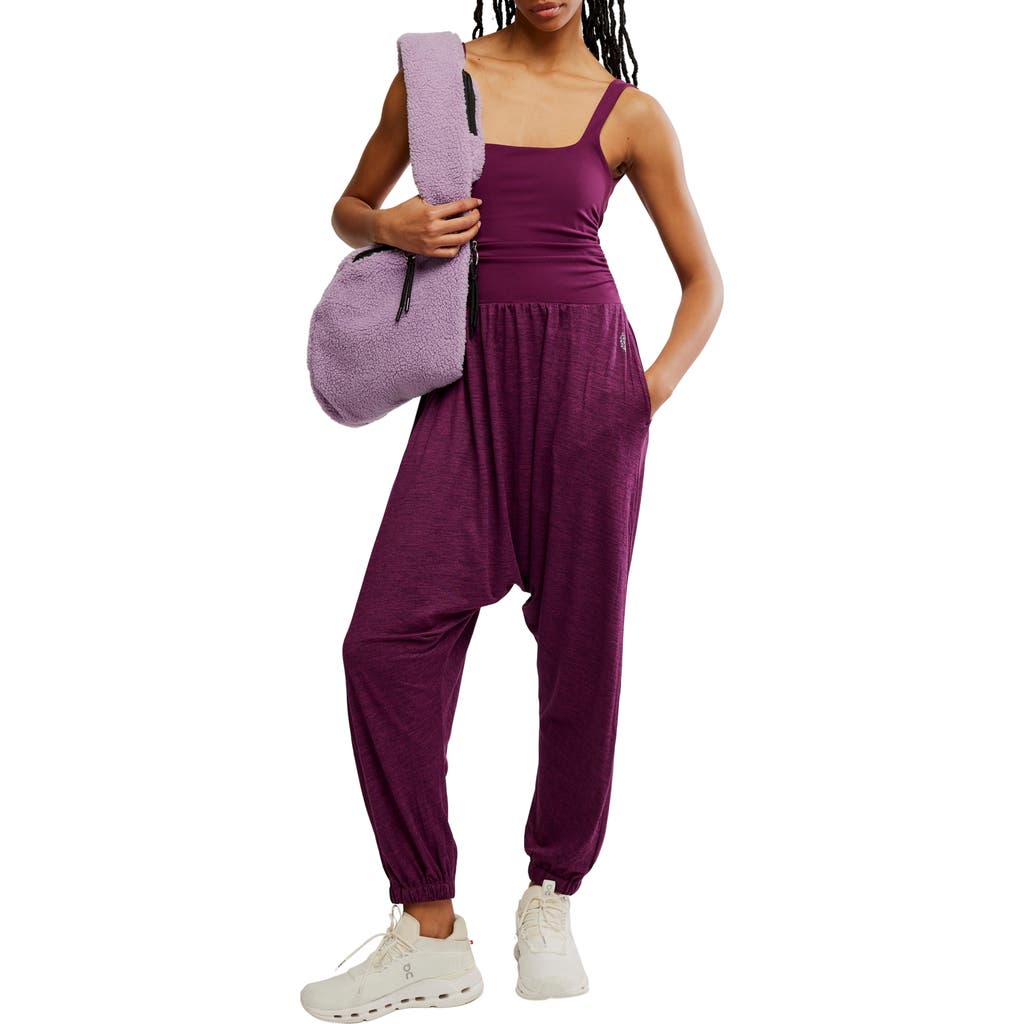 Free People Shiny Happy Tank Jumpsuit In Purple