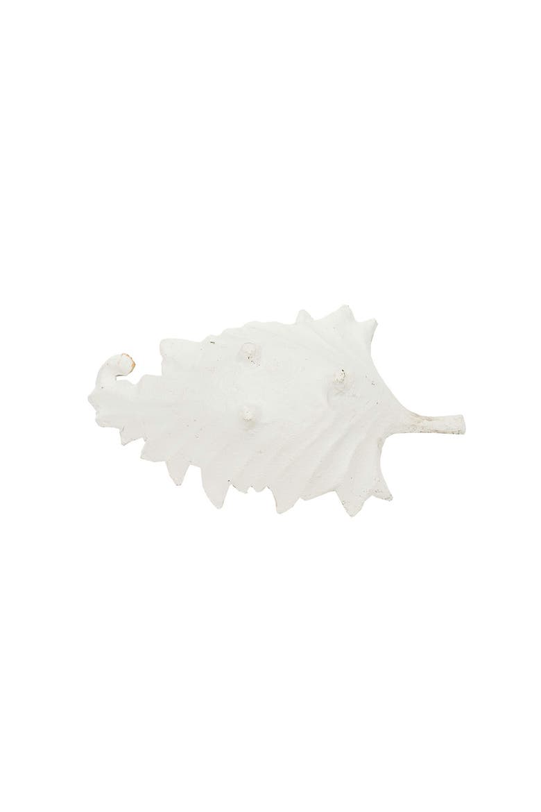 Leaf Trinket Dish Antique White Cast Iron, Alternate, color, White