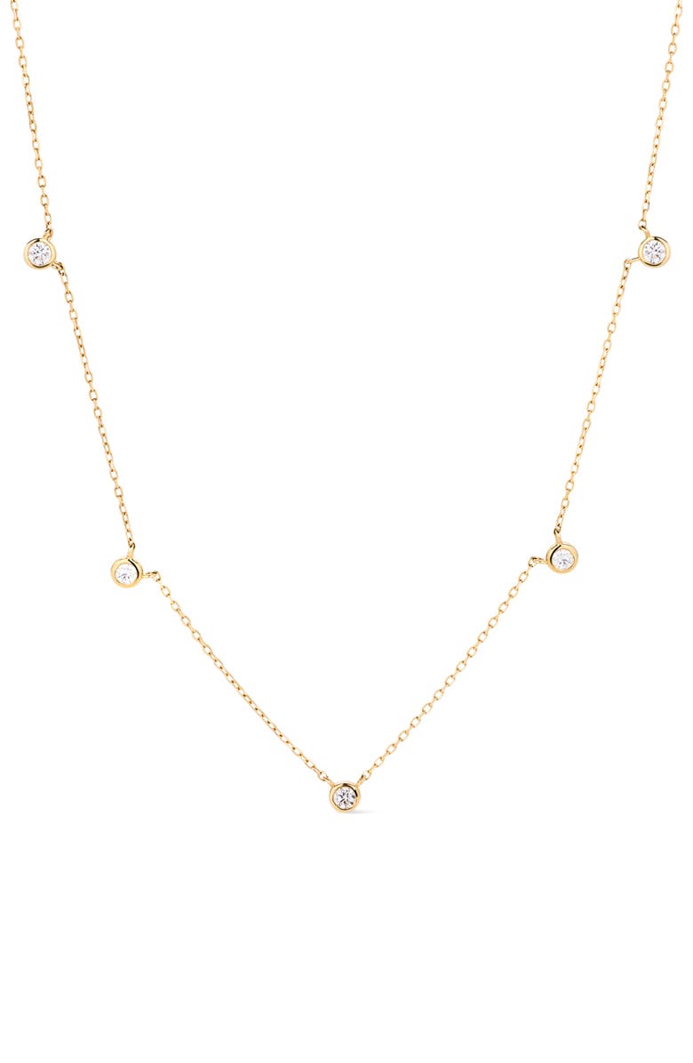 Ana Luisa Solid Yellow Gold - Diamond Station Necklace, Main, color, Gold