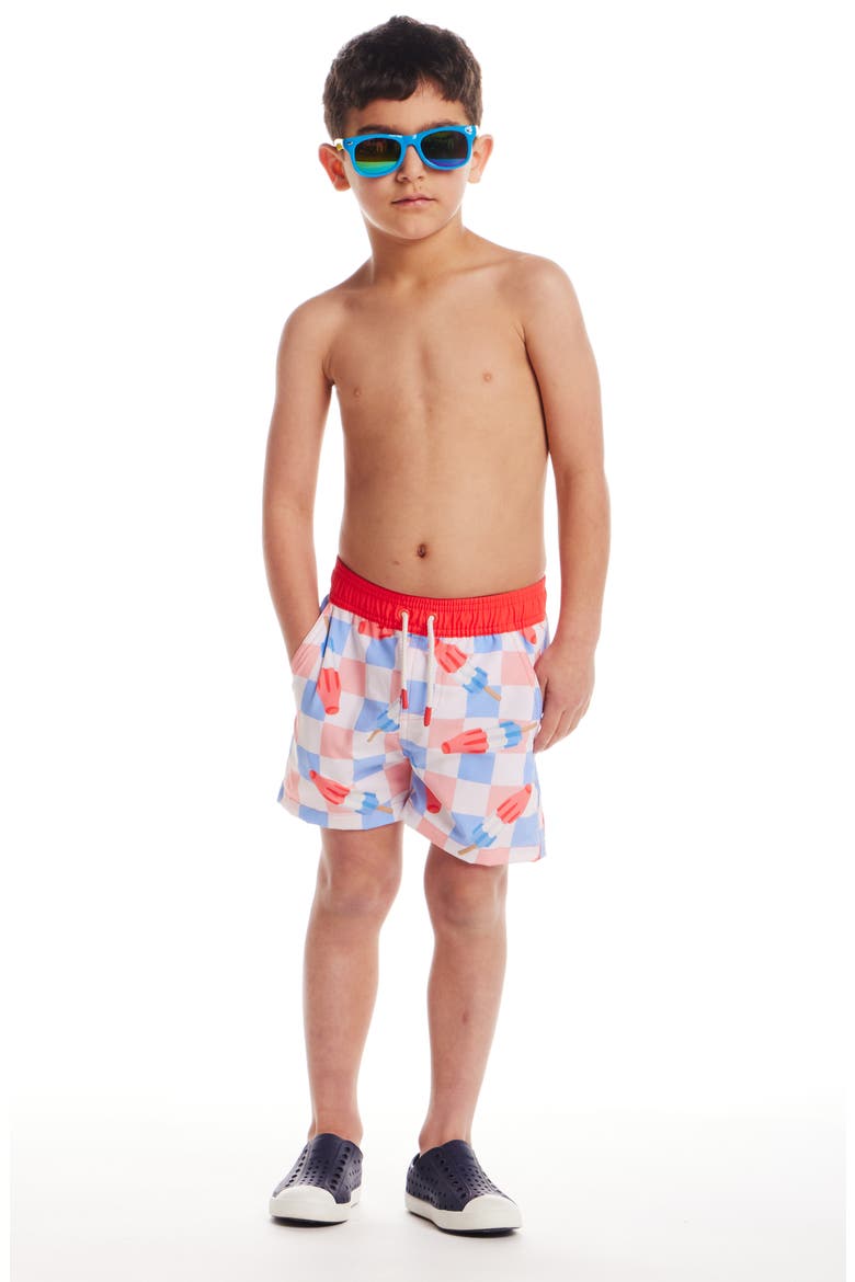Kids' Print Swim Trunks, Alternate, color, ICE POP