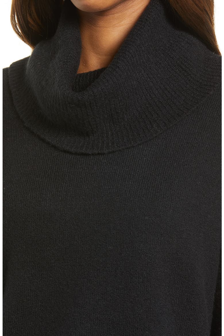 Women's Drape Turtleneck Sweater, Alternate, color, BLACK