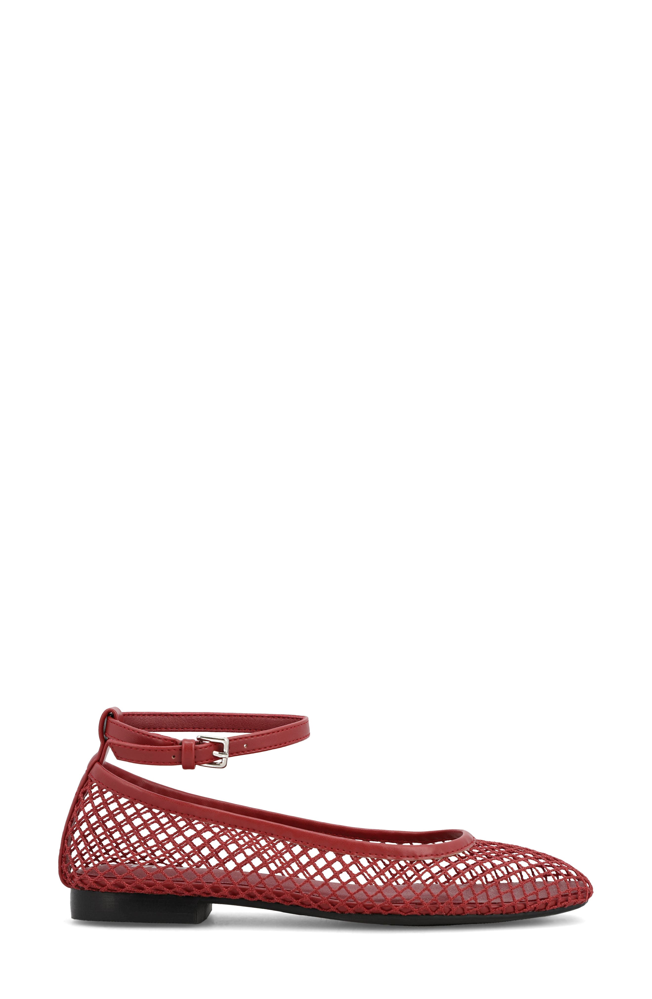 Roz Ankle Strap Flat, Alternate, color, RED