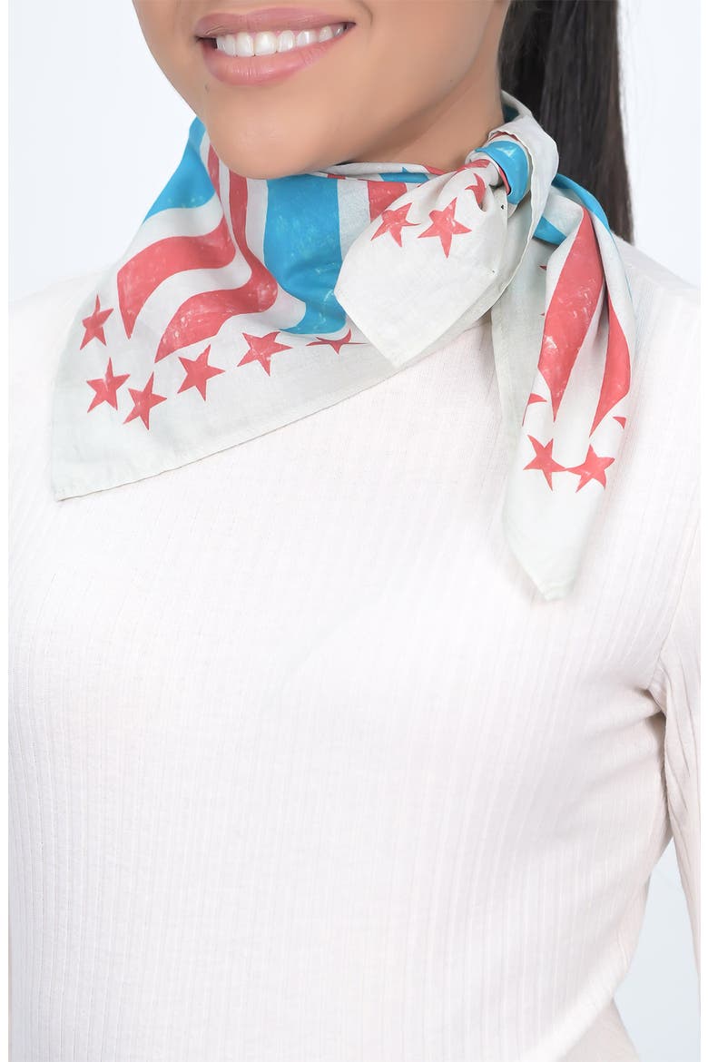 'I Voted' Cotton Scarf, Alternate, color, BLUE