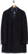 BOSS Nadim4 Wool Blend Overcoat with Quilted Bib