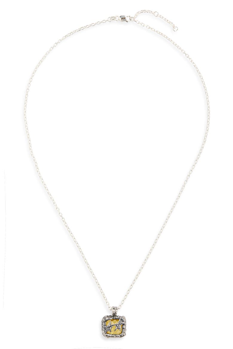 Due Stelle Icon Pendant Necklace, Main, color, SILVER