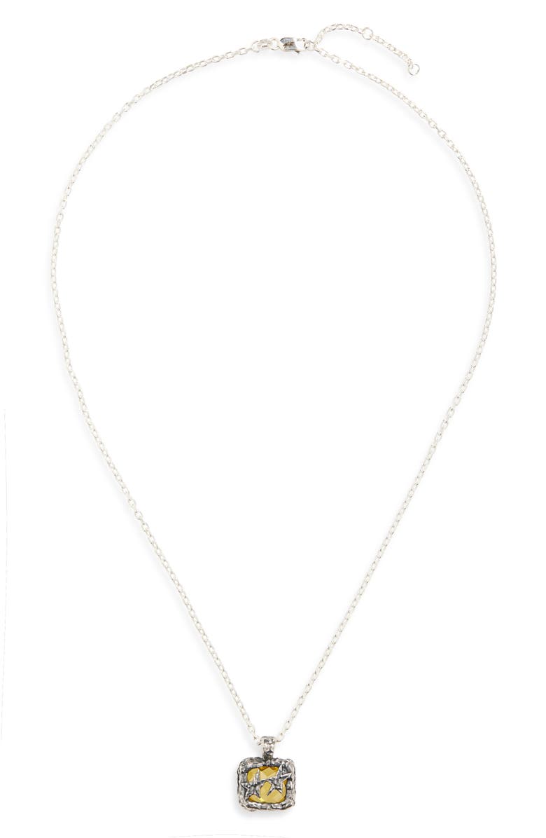 TWOJEYS Due Stelle Icon Pendant Necklace, Main, color, Silver