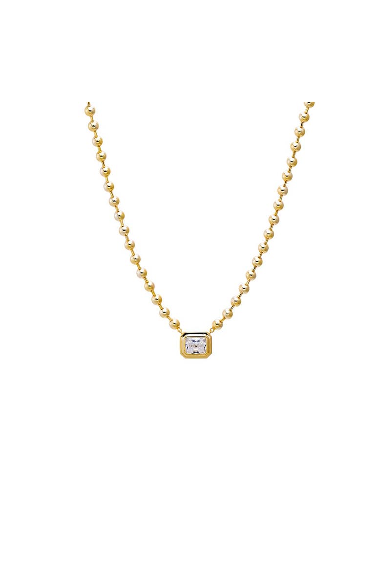 BY ADINA EDEN Beaded Square CZ Pendant Necklace, Alternate, color, Gold