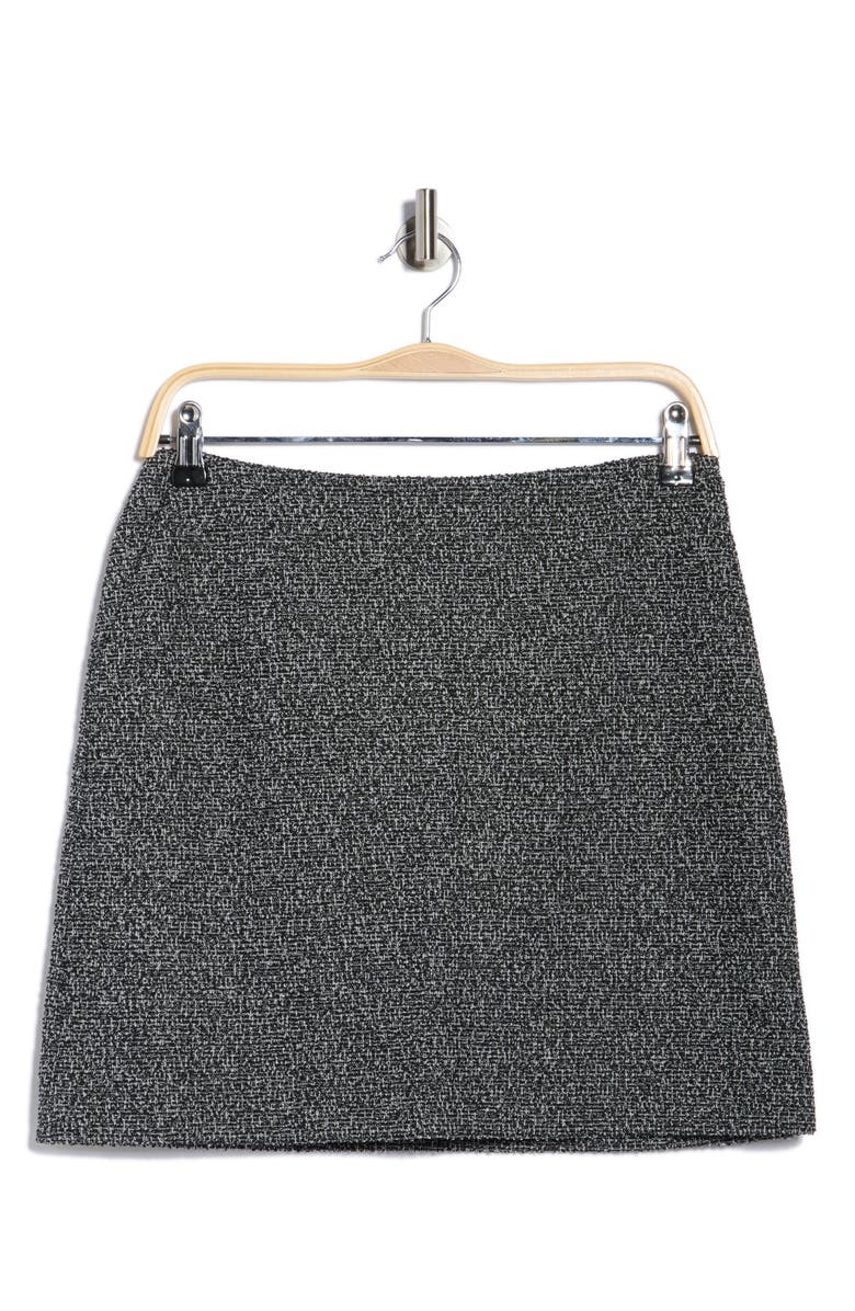 NORDSTROM RACK Bouclé Knit Miniskirt, Alternate, color, Black- Ivory Boucle