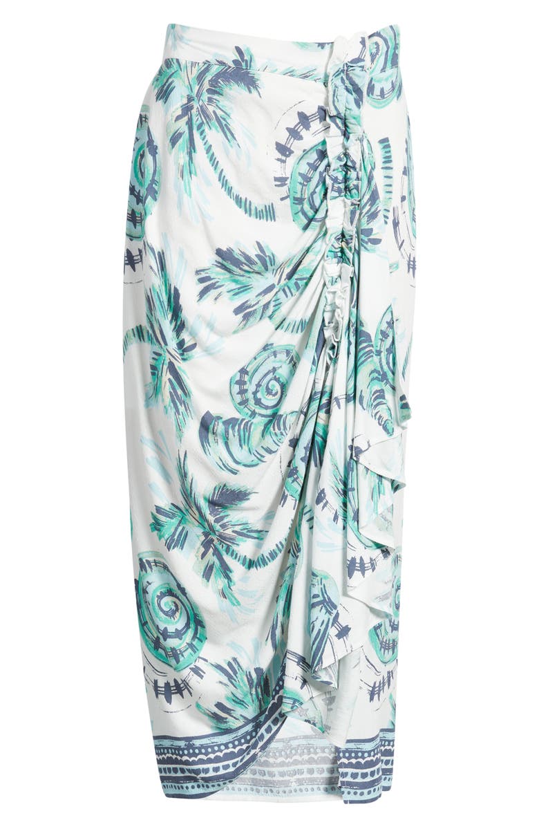 CITY BLUES Faux Wrap Midi Skirt, Alternate, color, Cream