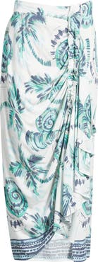 CITY BLUES Faux Wrap Midi Skirt