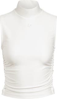 adidas Lifestyle Ruched Mock Neck Sleeveless Top