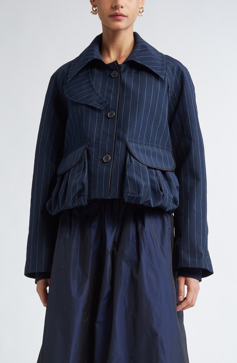 NACKIYÈ Precious Draped Pocket Crop Jacket, Main, color, 