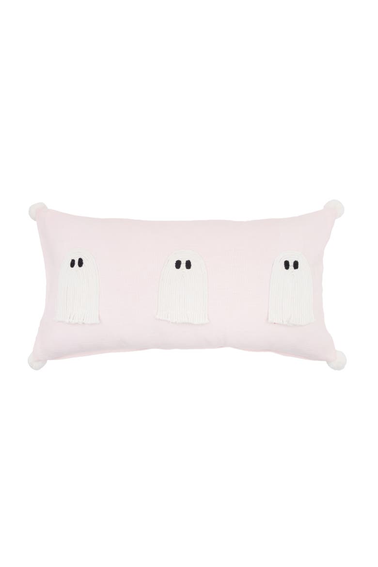 Cute Roped Ghosts Halloween Lumbar Accent Pillow, Main, color, Pink