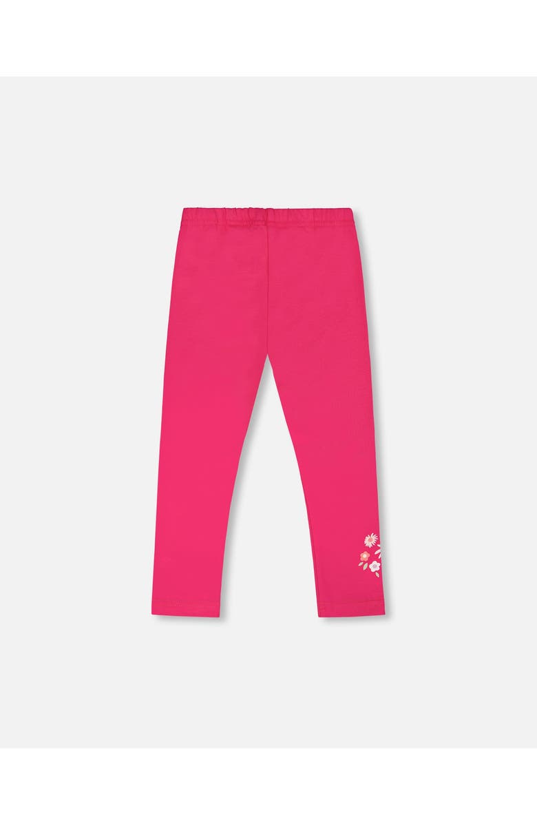 Deux par Deux Organic Cotton Jersey Slim Fit Floral Legging, Alternate, color, Pink