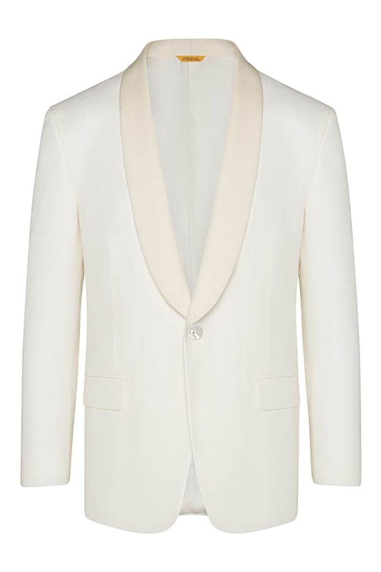 Barathea Shawl Collar Wool Dinner Jacket, Alternate, color, WHITE