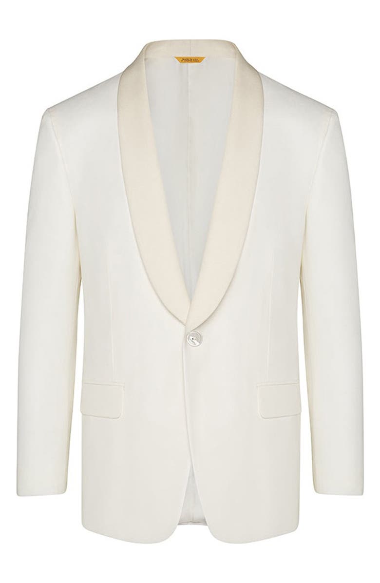 Heritage Gold Barathea Shawl Collar Wool Dinner Jacket, Alternate, color, White