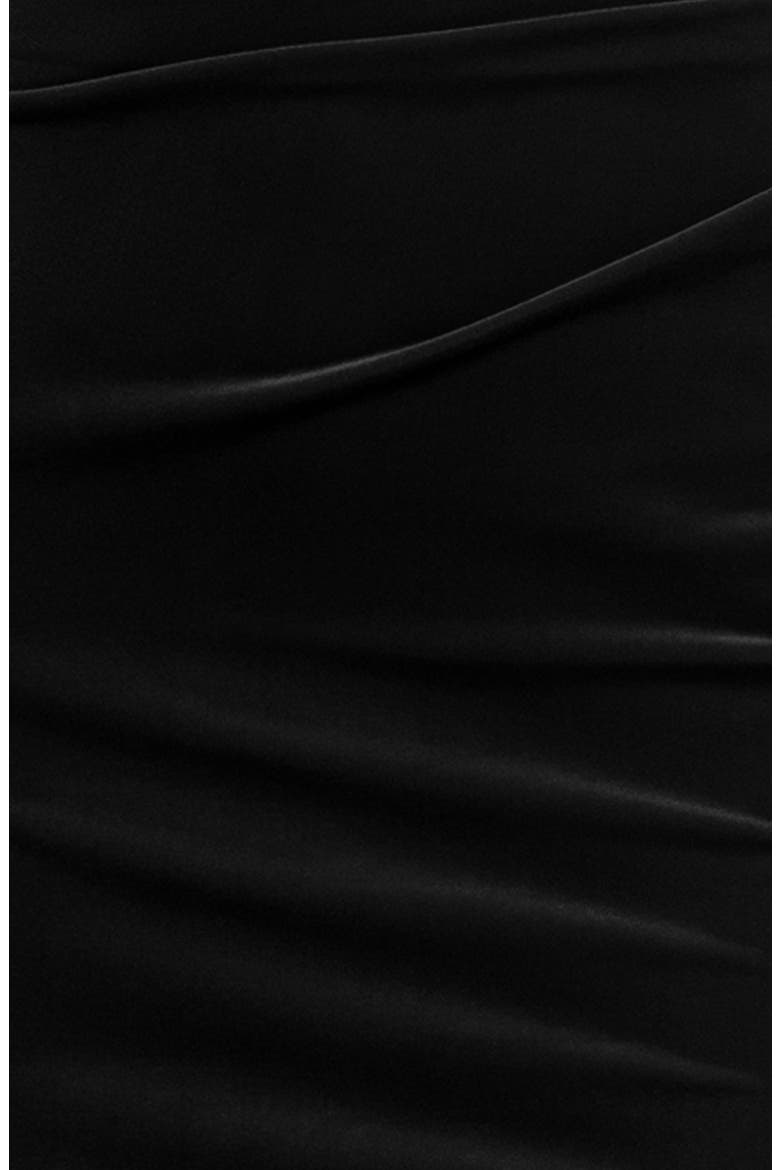 Strapless Ruffle Stretch Velvet Gown, Alternate, color, BLACK