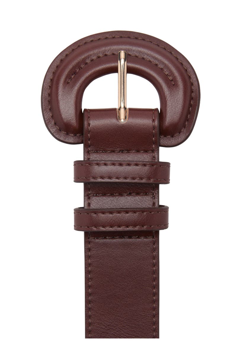 MANGO Oval Buckle Faux Leather Belt, Alternate, color, 