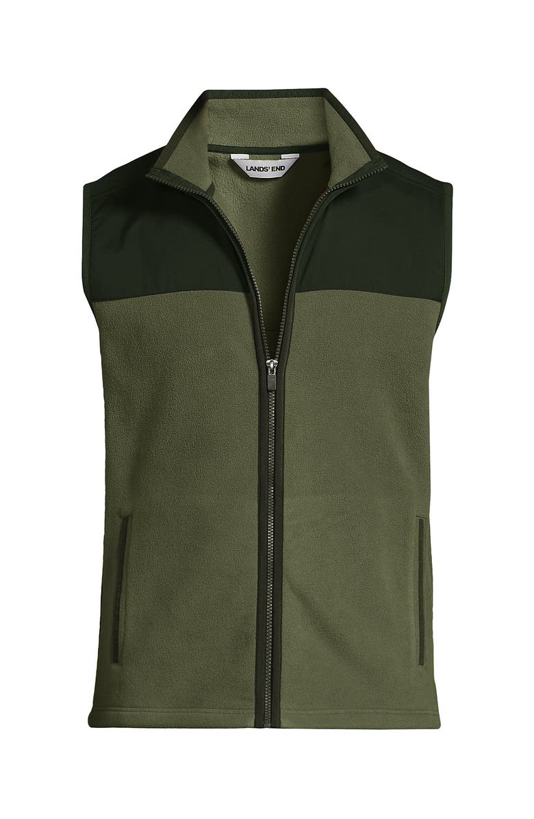 Lands' End Anyweather RainDefense Fleece Vest, Alternate, color, River Stone Green