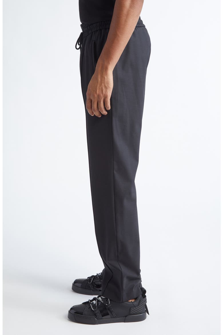 Drawstring Waist Wool Blend Canvas Pants, Alternate, color, N0000 NERO