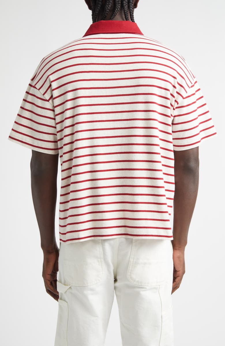 STOCKHOLM SURFBOARD CLUB Stripe Organic Cotton Pocket Polo, Alternate, color, Red Stripe