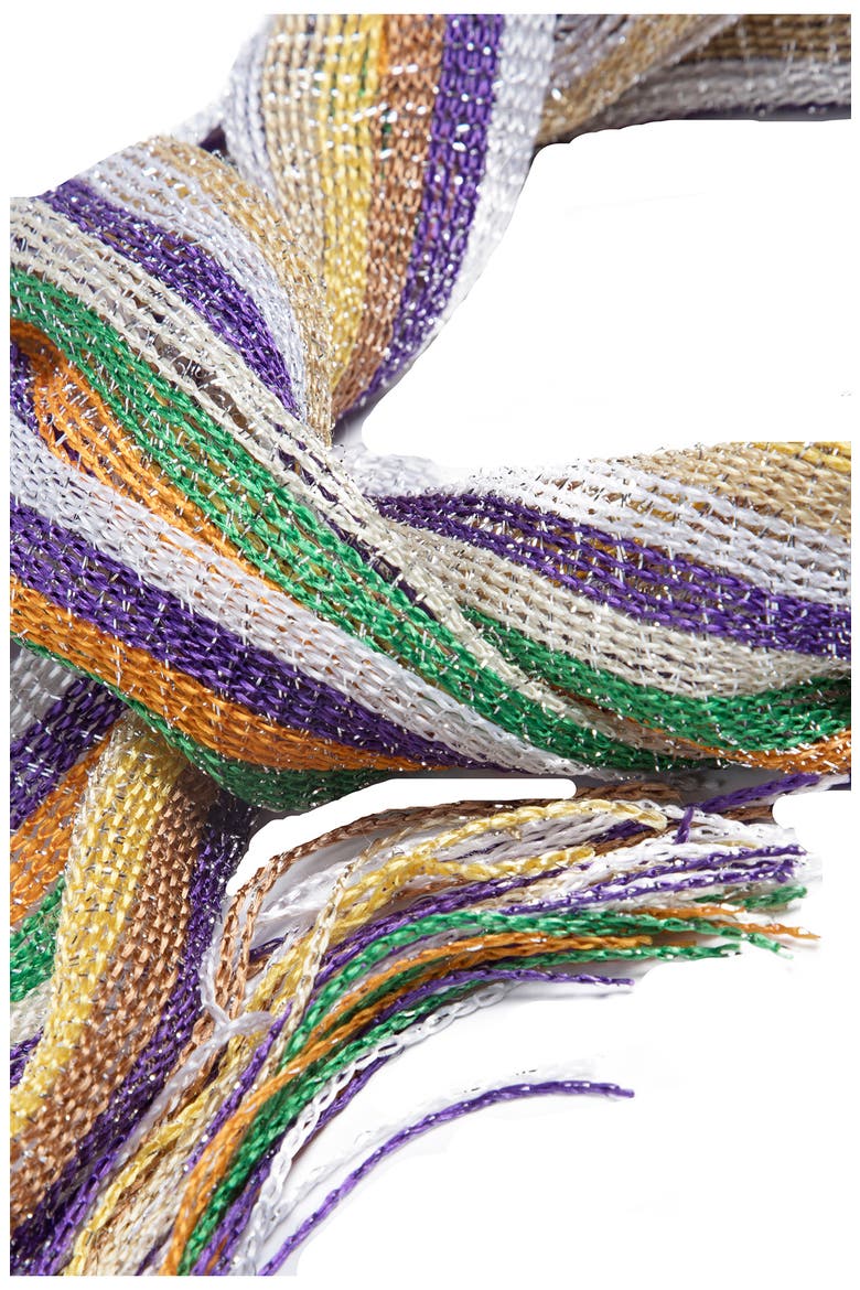 Stripe Shimmer Scarf, Alternate, color, YELLOW MULTI