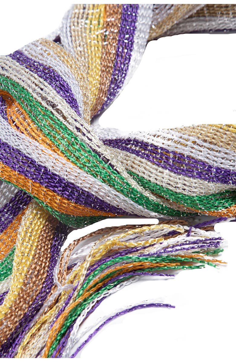 SAACHI Stripe Shimmer Scarf, Alternate, color, Yellow Multi