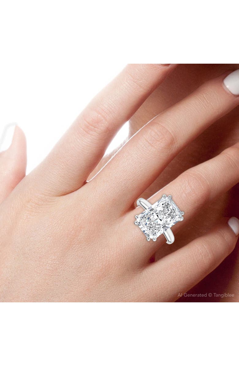 Bliss Diamond Certified 4.00Ct Radiant Cut Diamond Engagement Ring Gold Lab Grown, Alternate, color, 14K White Gold
