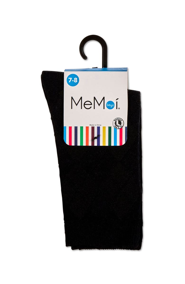 MeMoi All Over Argyle Crew Socks, Alternate, color, Black