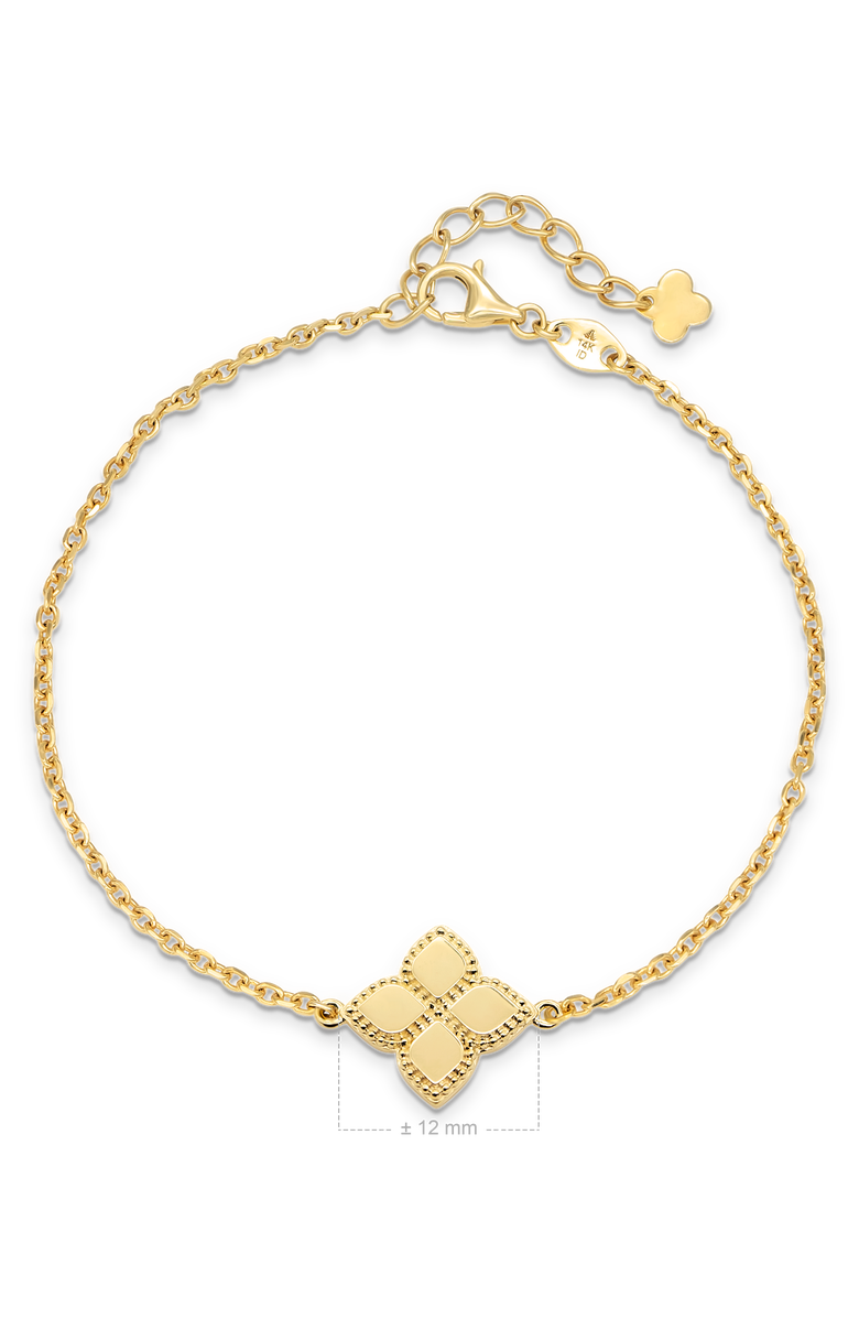 DEVATA Clover Chain Bracelet in 14K Gold, 12mm, Alternate, color, Yellow Gold