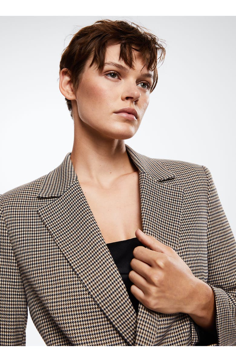 MANGO Check Blazer, Alternate, color,