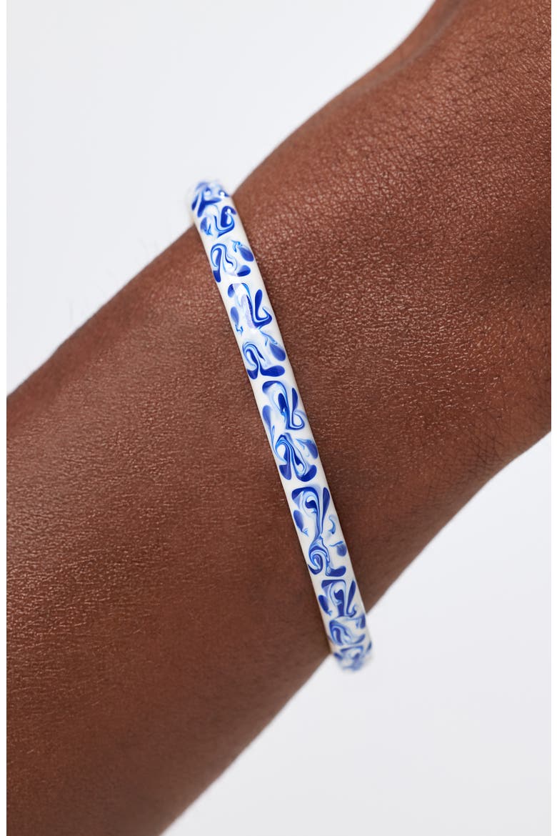 Arlo Marble Enamel Cuff Bracelet, Alternate, color, GOLD / MARBLE BLUE