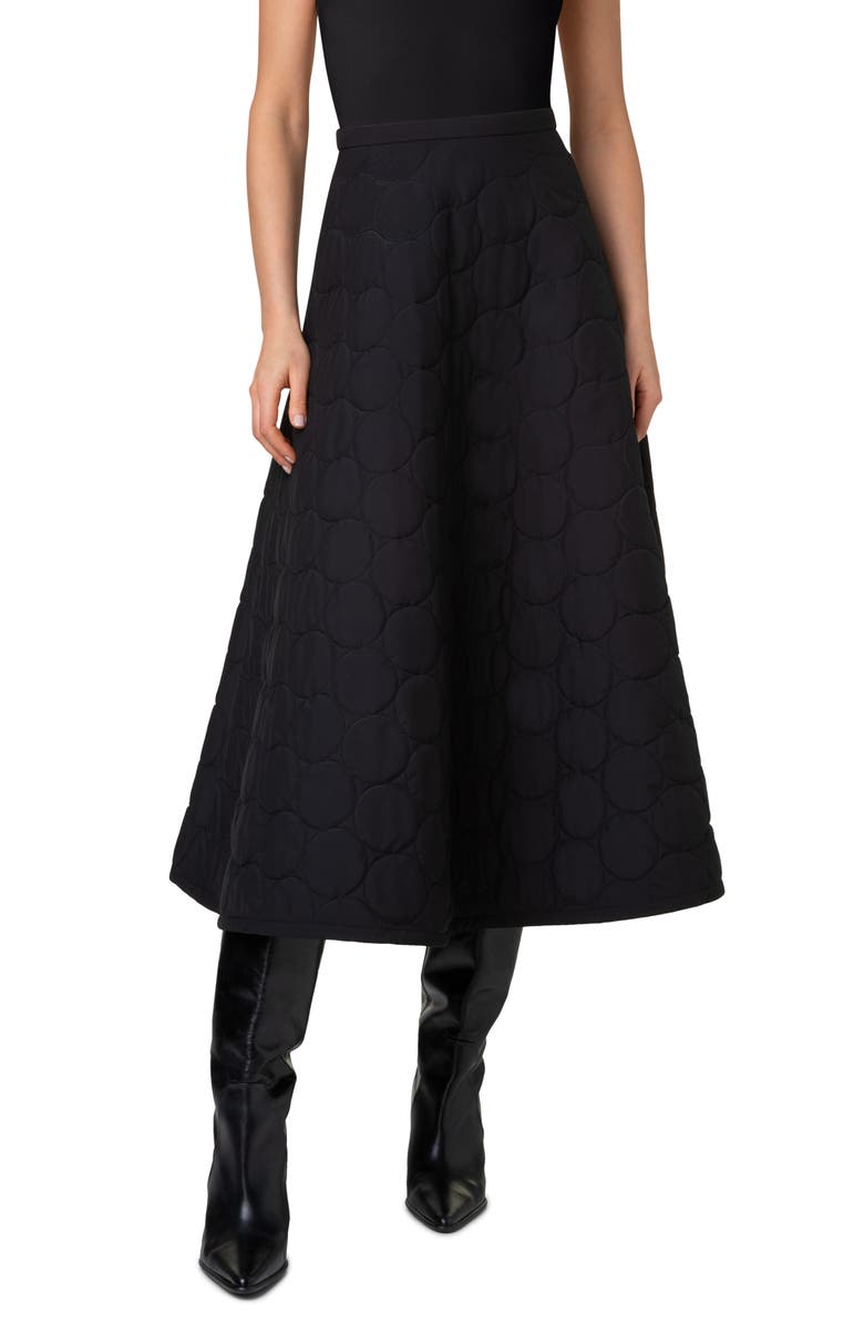 Akris punto Signature Techno Dot Quilted Midi Skirt, Main, color,