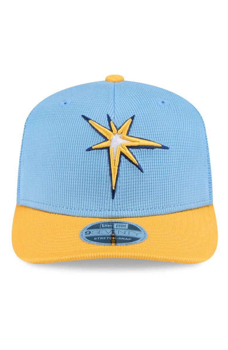 New Era Men's New Era  Light Blue/Gold Tampa Bay Rays 2025 Spring Training 9SEVENTY Stretch-Snap Trucker Hat, Alternate, color, 