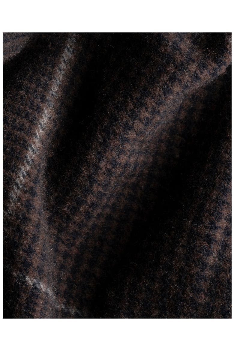 Prince of Wales Check Cashmere Twill Fringe Scarf, Alternate, color, NAVY BLUE