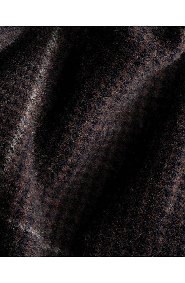 Eton Prince of Wales Check Cashmere Twill Fringe Scarf, Alternate, color, Navy Blue